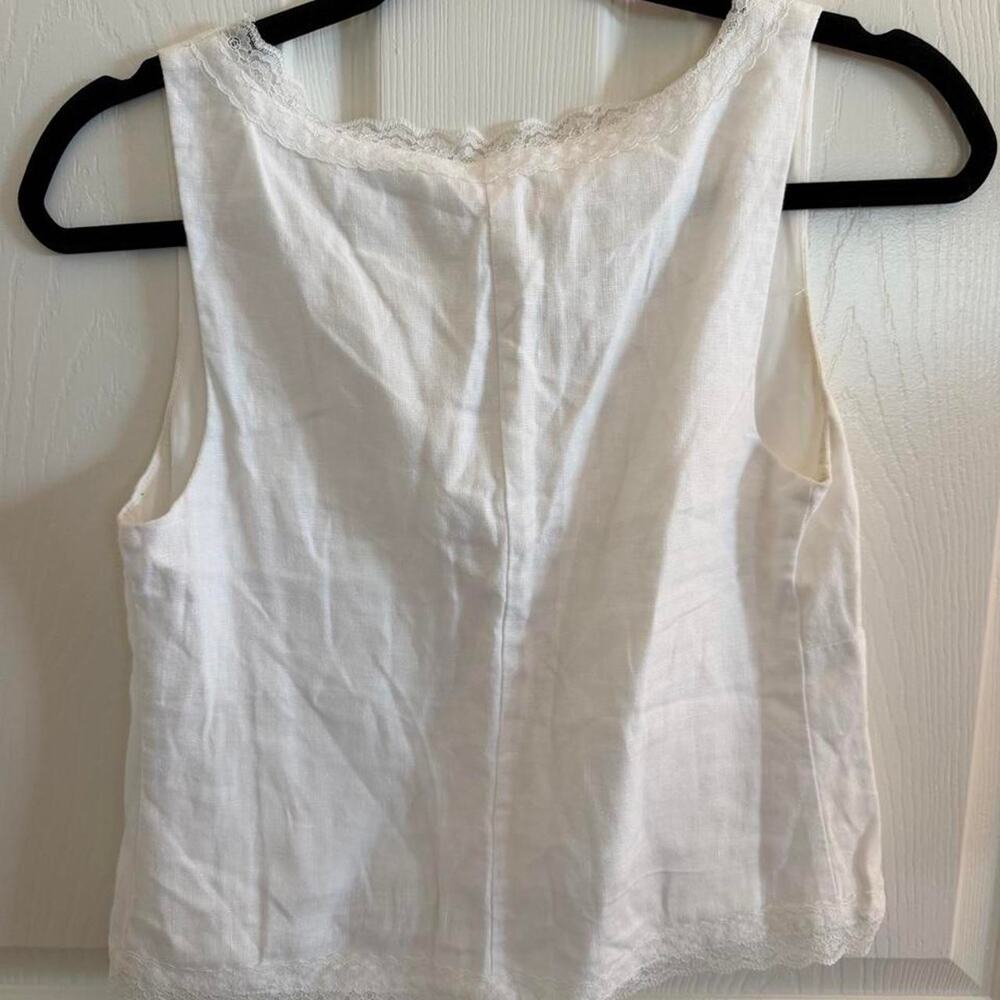 Reformation White Lace-Trim Tank Top - Picture 2 of 3
